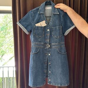 Denim Zara mini dress — new with tags never worn